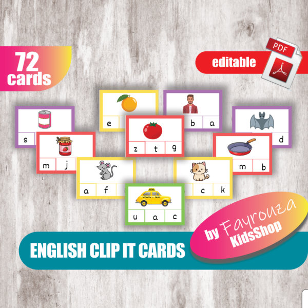 English Clip It Cards