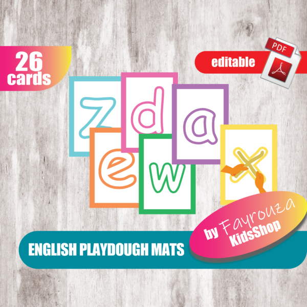 English letters Playdough Mats